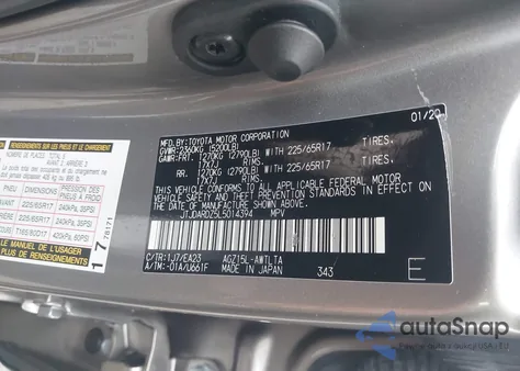 2020 Lexus Nx z USA, uszkodzony, nr VIN JTJDARDZ5L5014394